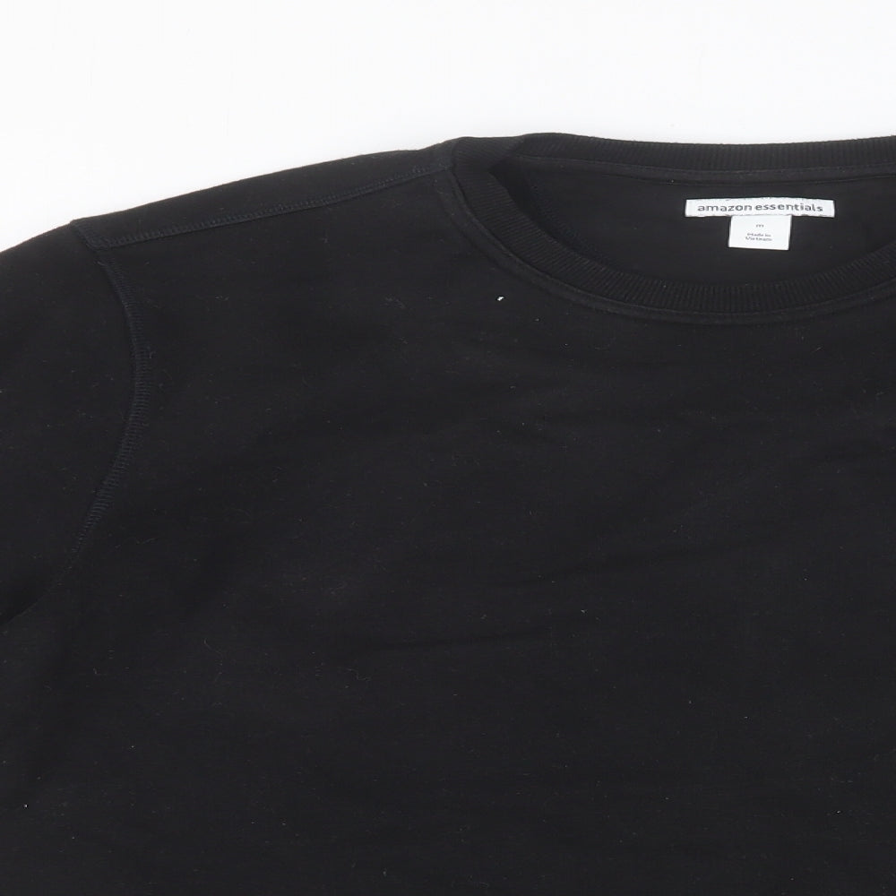 Amazon Womens Black Cotton Pullover Sweatshirt Size M Pullover