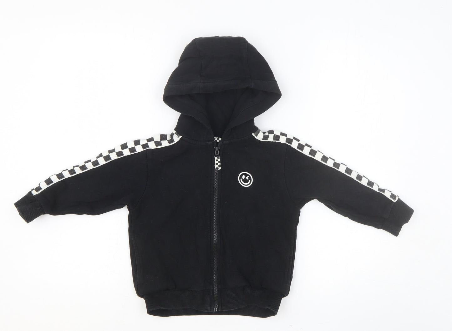 NEXT Boys Black Cotton Full Zip Hoodie Size 3-4 Years Zip