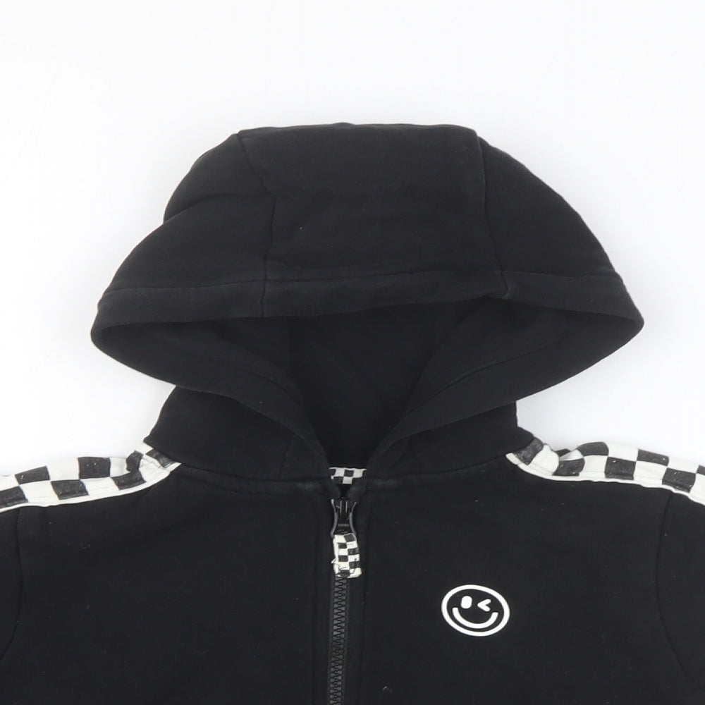 NEXT Boys Black Cotton Full Zip Hoodie Size 3-4 Years Zip