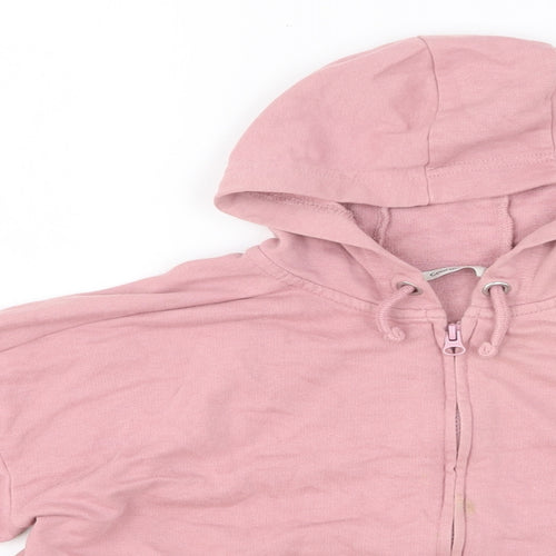 George Girls Pink Cotton Full Zip Hoodie Size 13-14 Years Pullover