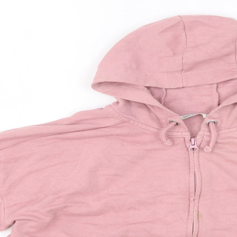 George Girls Pink Cotton Full Zip Hoodie Size 13-14 Years Pullover
