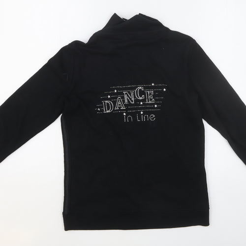 F&F Womens Black Cotton Full Zip Sweatshirt Size 10 Zip - Dance in Line