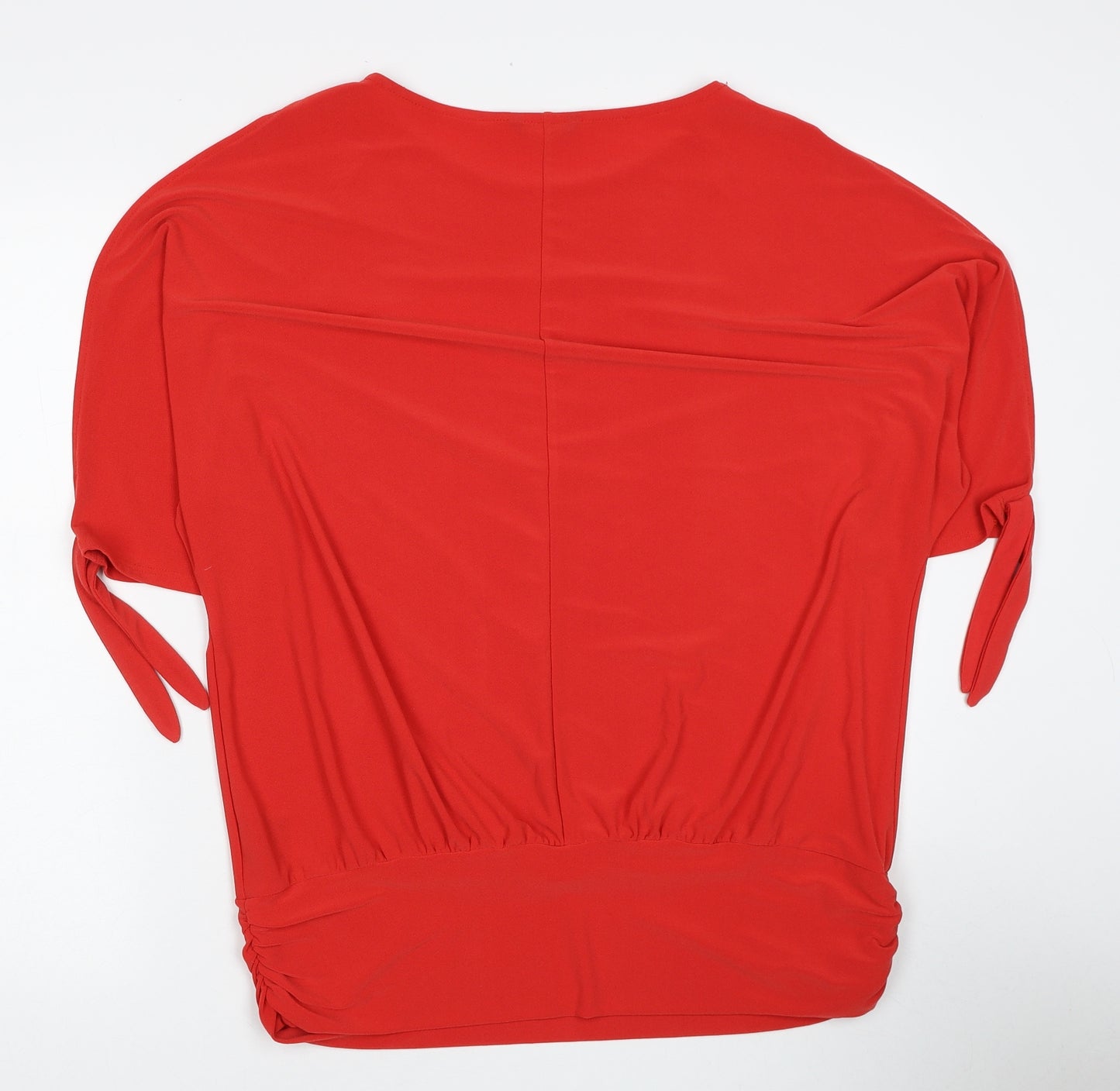 Roman Womens Red Polyester Basic Blouse Size 18 Round Neck