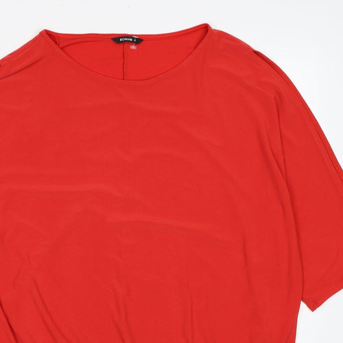 Roman Womens Red Polyester Basic Blouse Size 18 Round Neck