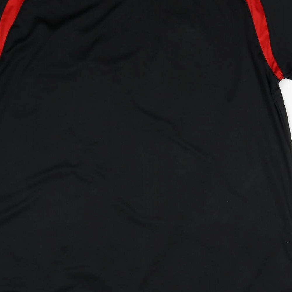 Liverpool FC Mens Black Polyester Basic T-Shirt Size XL Round Neck Pullover