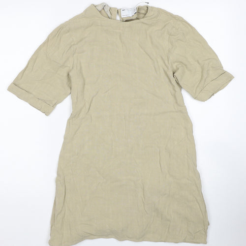ASOS Womens Beige Viscose T-Shirt Dress Size 8 Round Neck Pullover