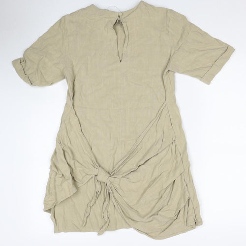 ASOS Womens Beige Viscose T-Shirt Dress Size 8 Round Neck Pullover