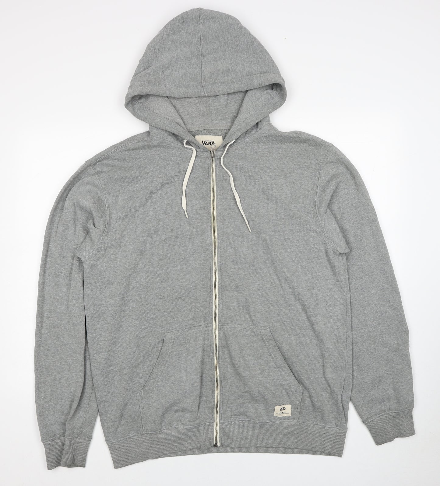 VANS Mens Grey Cotton Full Zip Hoodie Size L