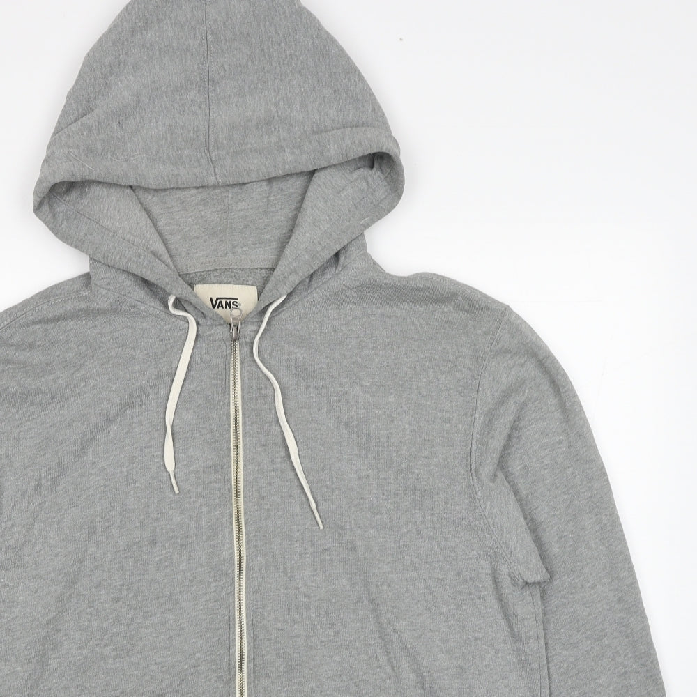 VANS Mens Grey Cotton Full Zip Hoodie Size L