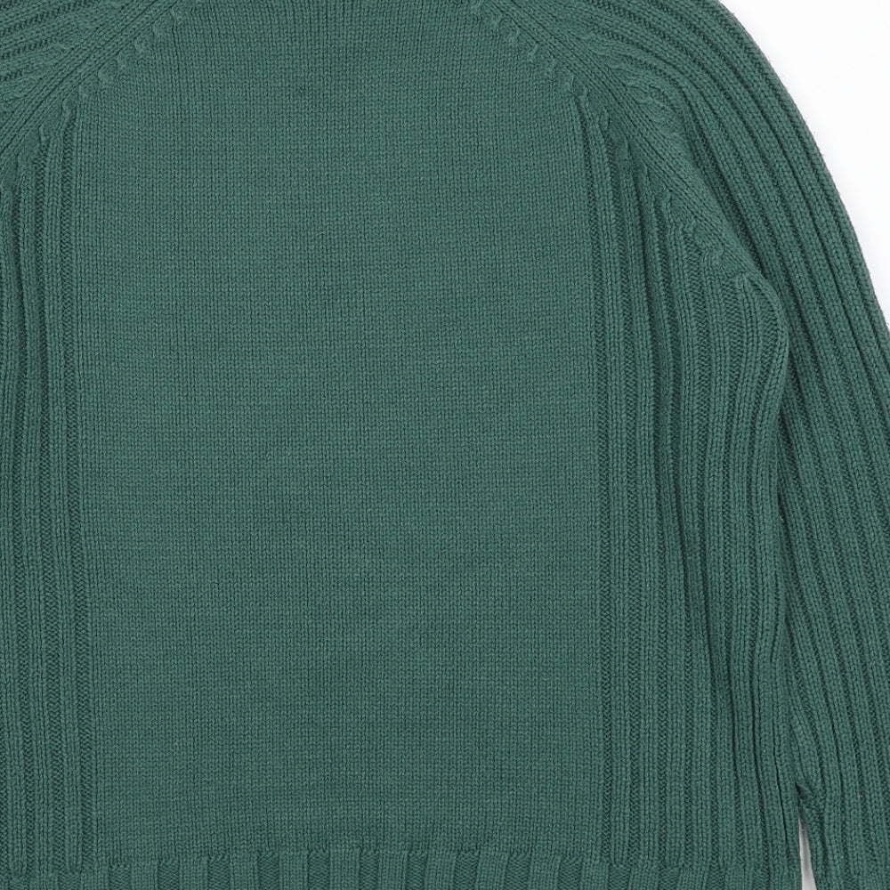 Bonmarché Womens Green Mock Neck Acrylic Pullover Jumper Size S