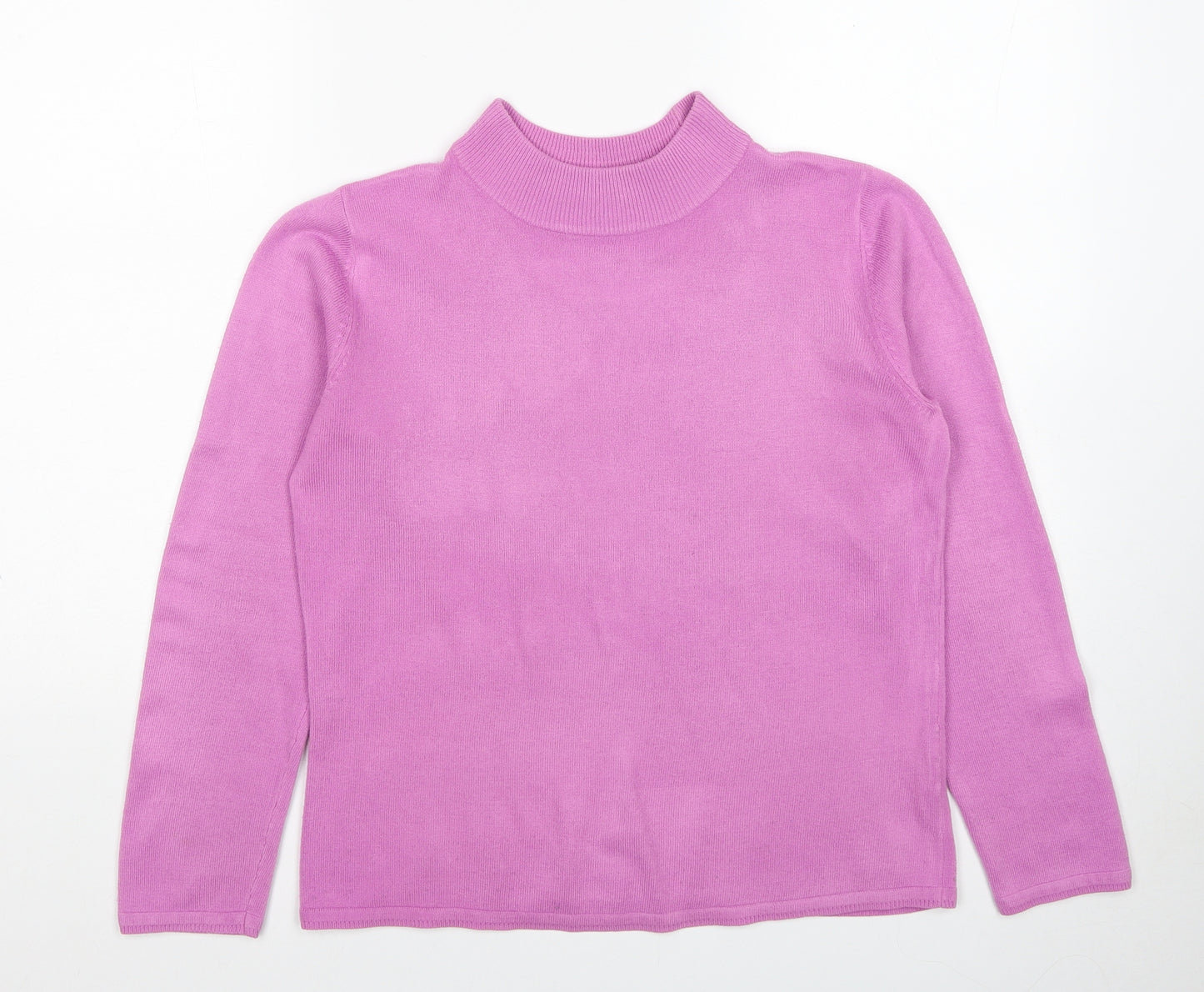 Bonmarché Womens Pink Round Neck Acrylic Pullover Jumper Size S