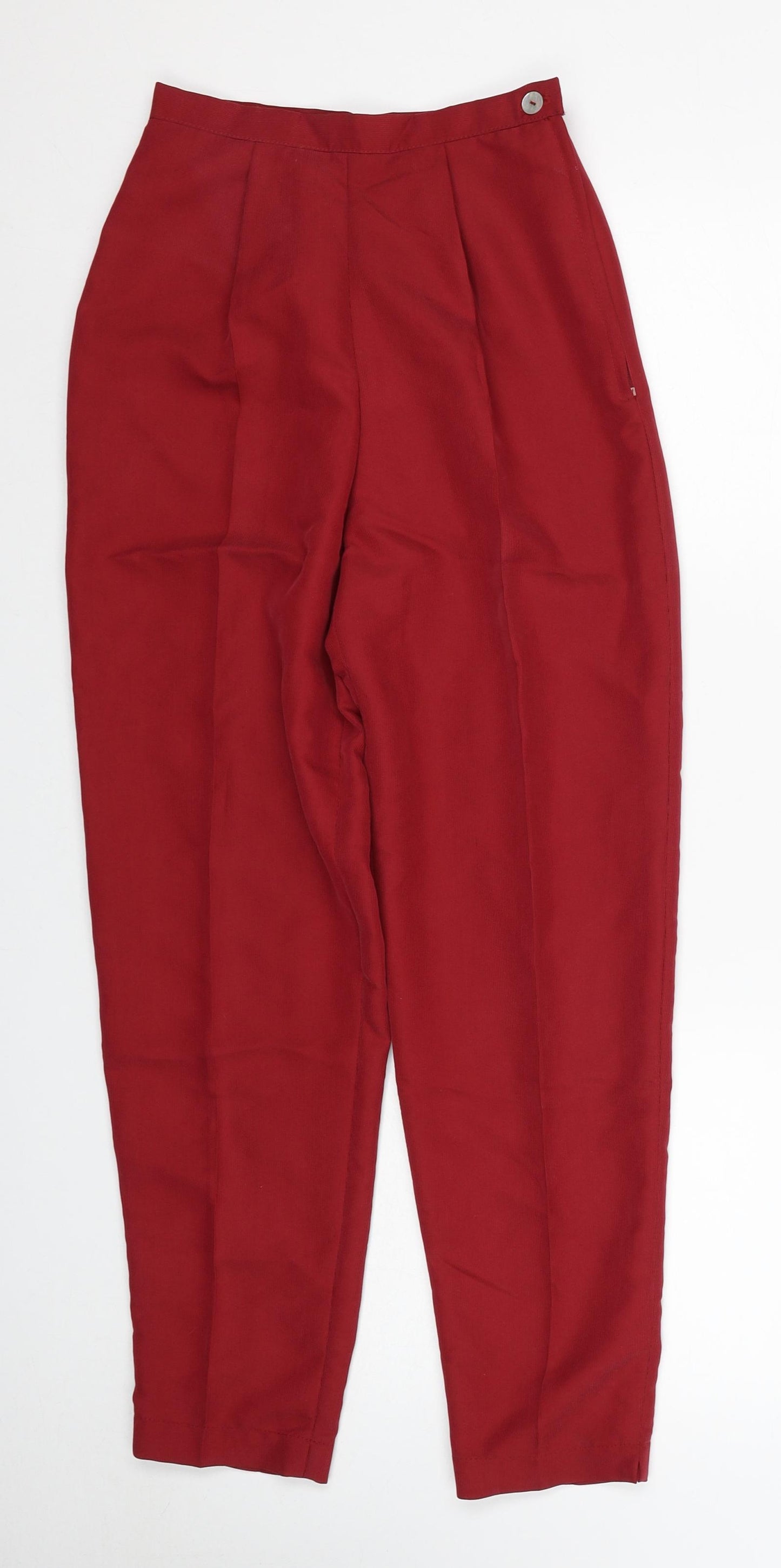 Etam Womens Red Modal Trousers Size 8 Regular Zip