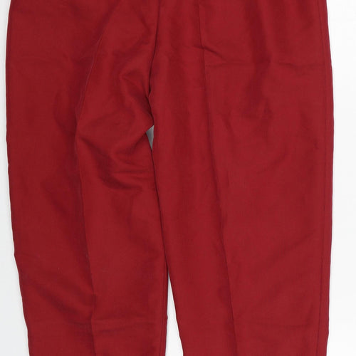 Etam Womens Red Modal Trousers Size 8 Regular Zip