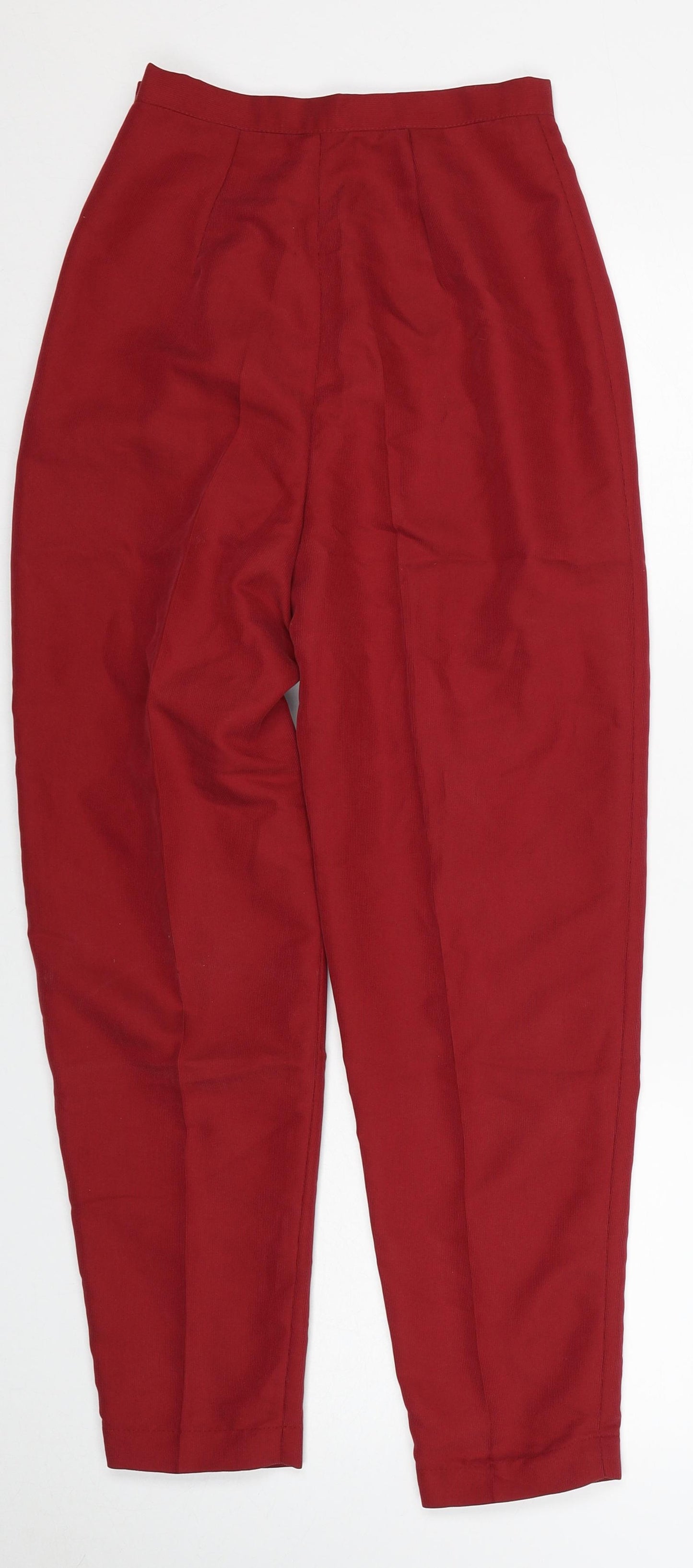 Etam Womens Red Modal Trousers Size 8 Regular Zip
