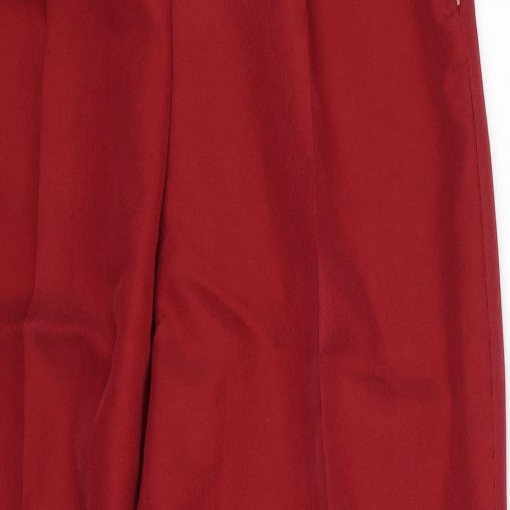 Etam Womens Red Modal Trousers Size 8 Regular Zip
