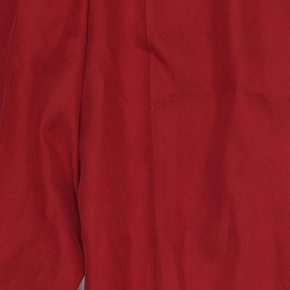 Etam Womens Red Modal Trousers Size 8 Regular Zip