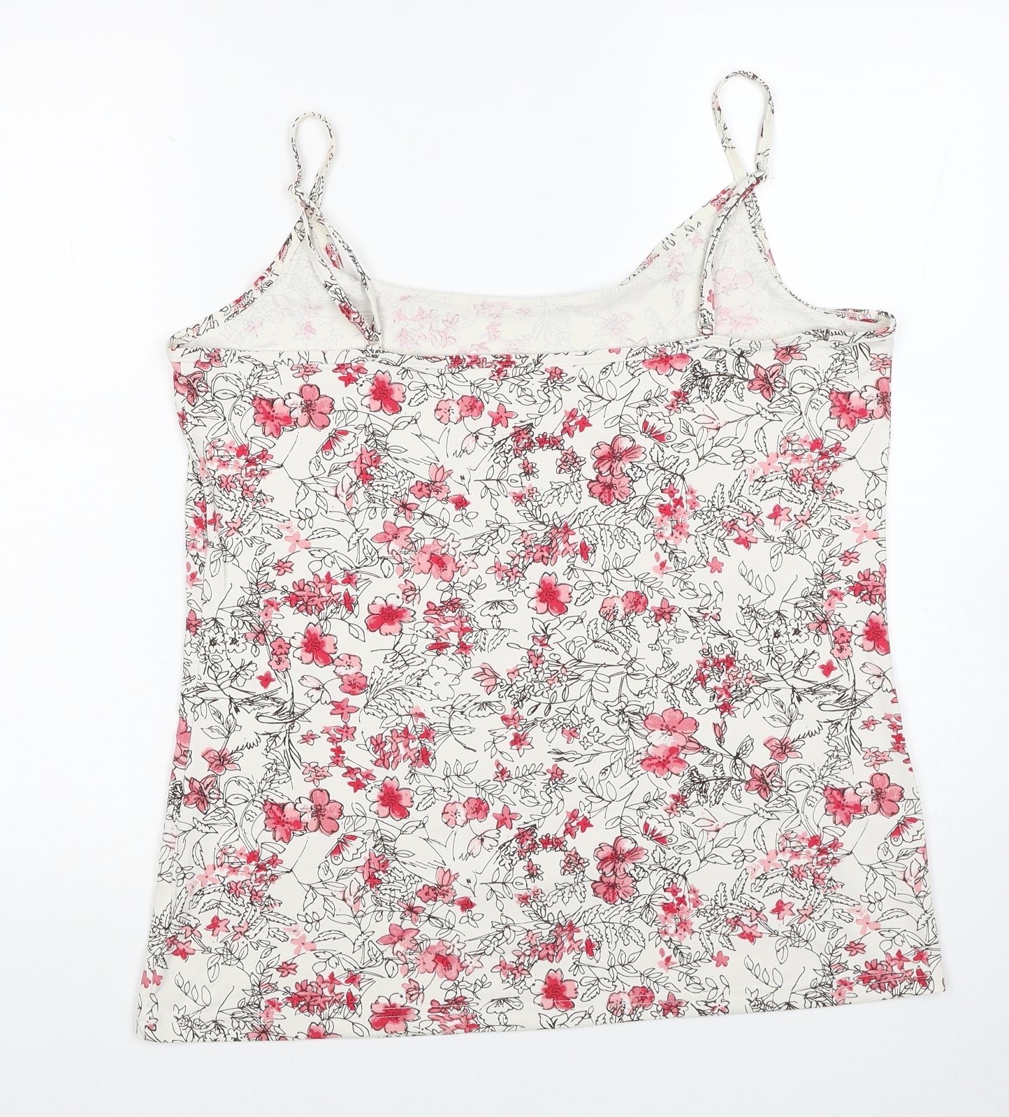 NEXT Womens White Floral Polyester Camisole Tank Size 18 V-Neck