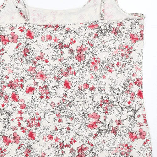 NEXT Womens White Floral Polyester Camisole Tank Size 18 V-Neck
