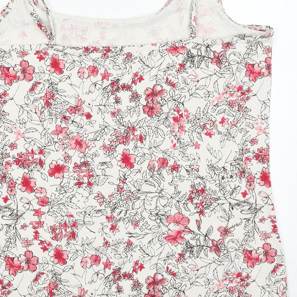 NEXT Womens White Floral Polyester Camisole Tank Size 18 V-Neck