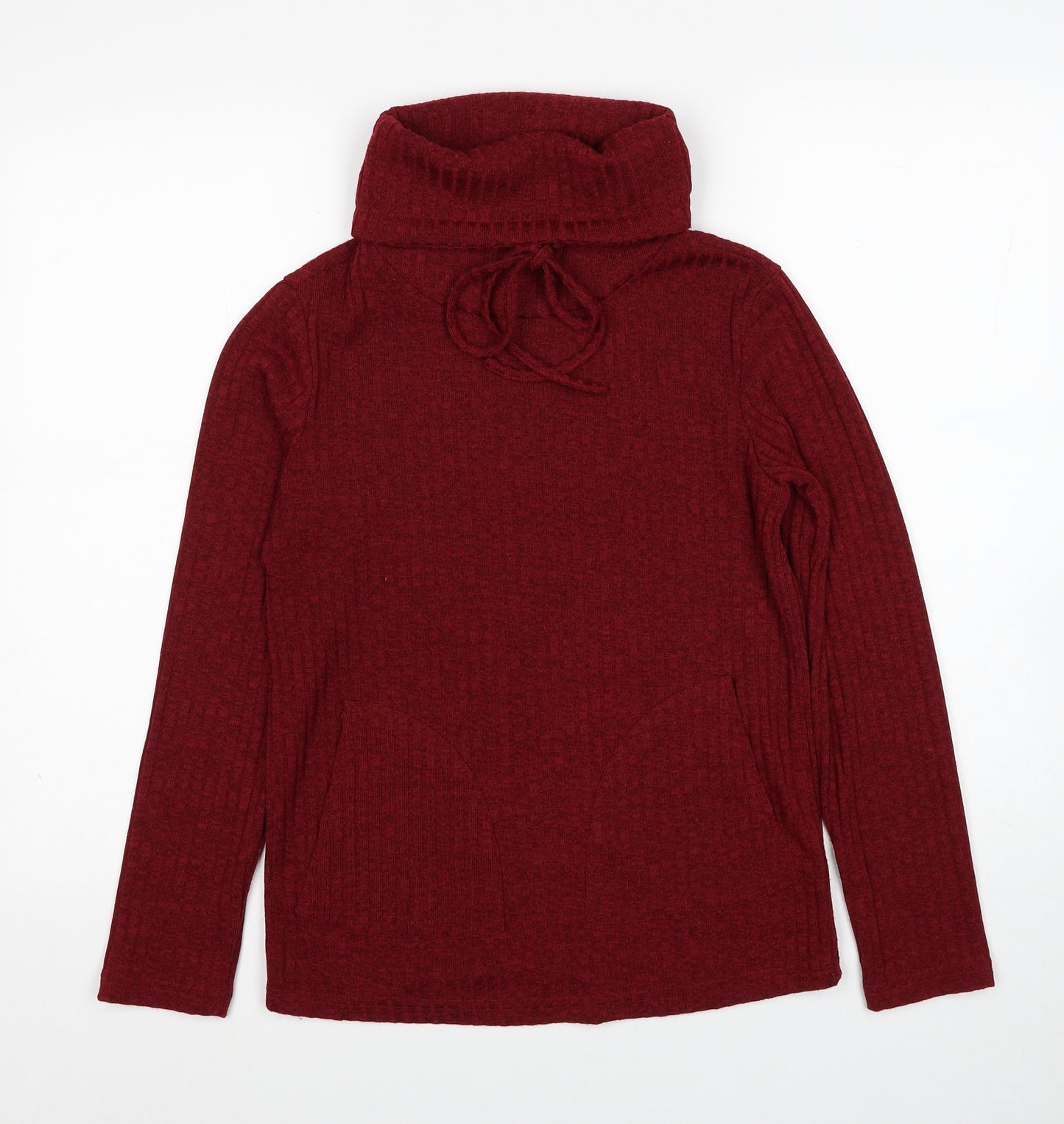 SheIn Womens Red Roll Neck Polyester Pullover Jumper Size XS - Ribbed