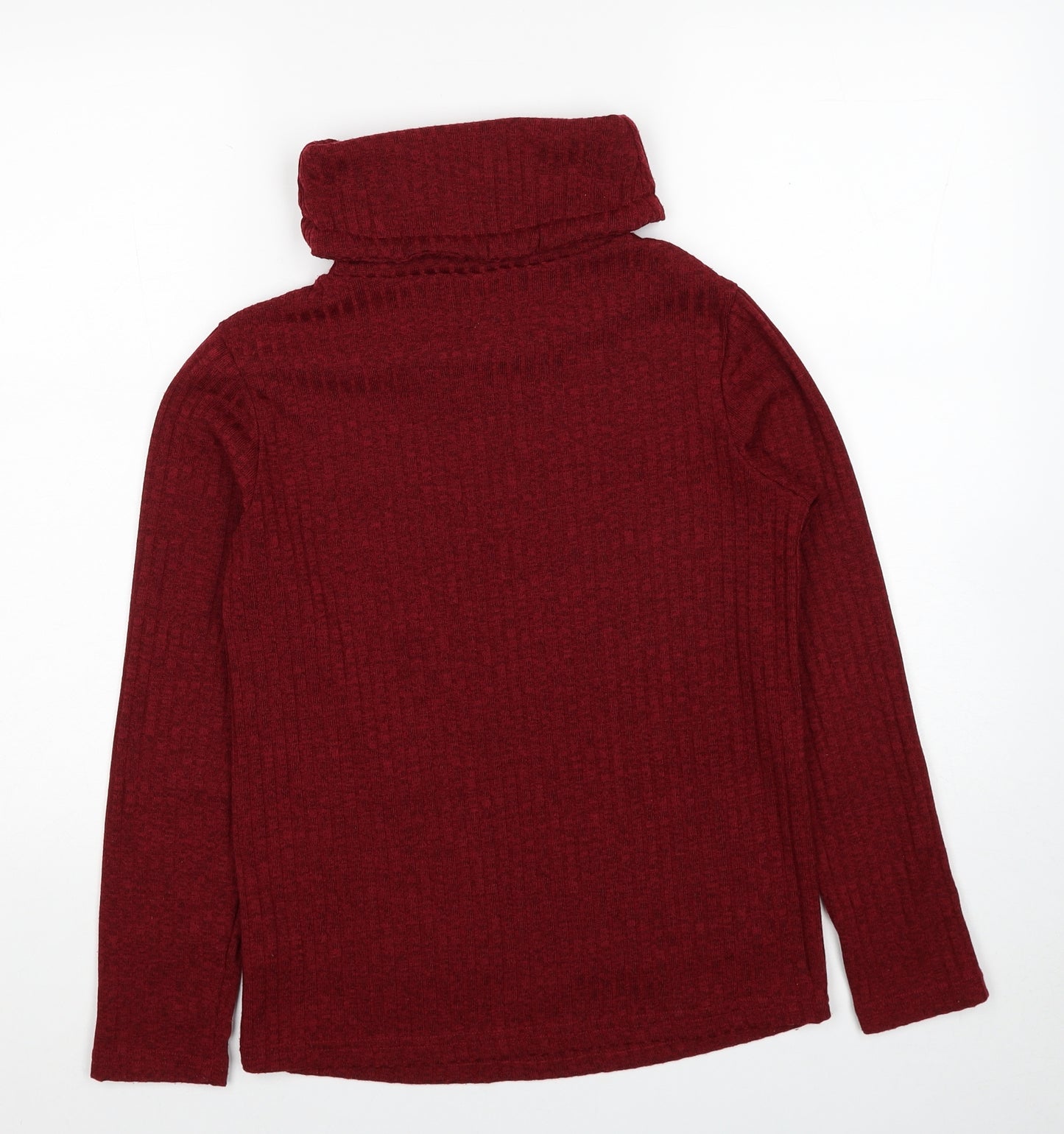 SheIn Womens Red Roll Neck Polyester Pullover Jumper Size XS - Ribbed
