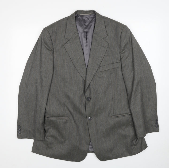 Brook Taverner Mens Grey Polyester Jacket Blazer Size 42 Regular