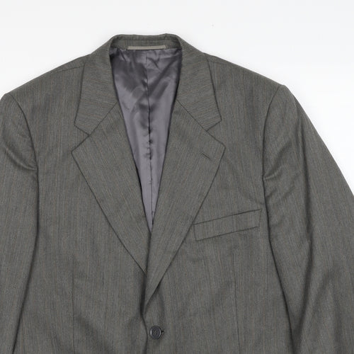 Brook Taverner Mens Grey Polyester Jacket Blazer Size 42 Regular