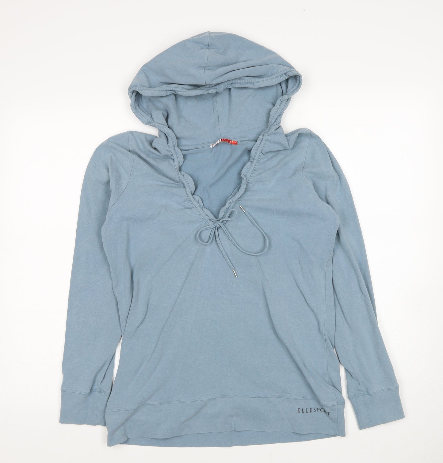 Elle Sport Womens Blue Cotton Pullover Hoodie Size M Pullover