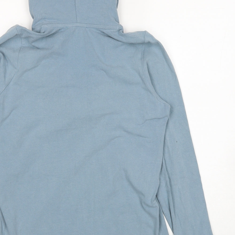 Elle Sport Womens Blue Cotton Pullover Hoodie Size M Pullover