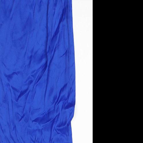 Zara Womens Blue Viscose Straight & Pencil Skirt Size S Button