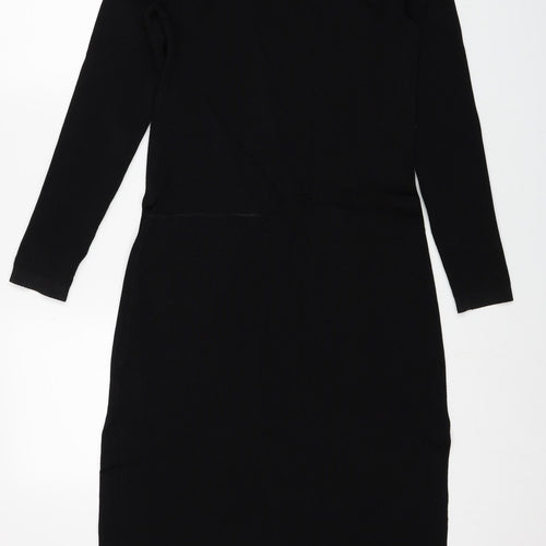 Jack Wills Womens Black Viscose A-Line Size 10 Round Neck Pullover
