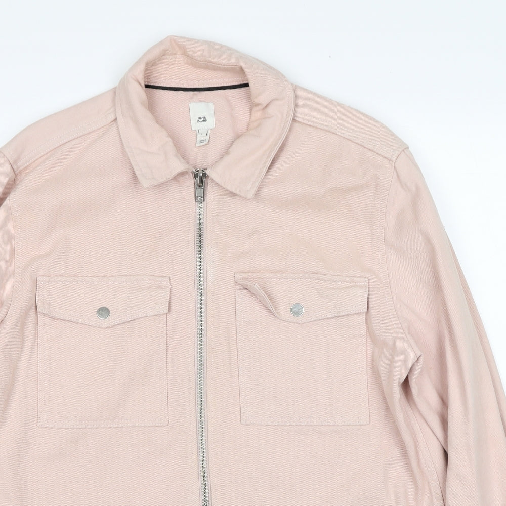River Island Mens Pink Jacket Size L Zip