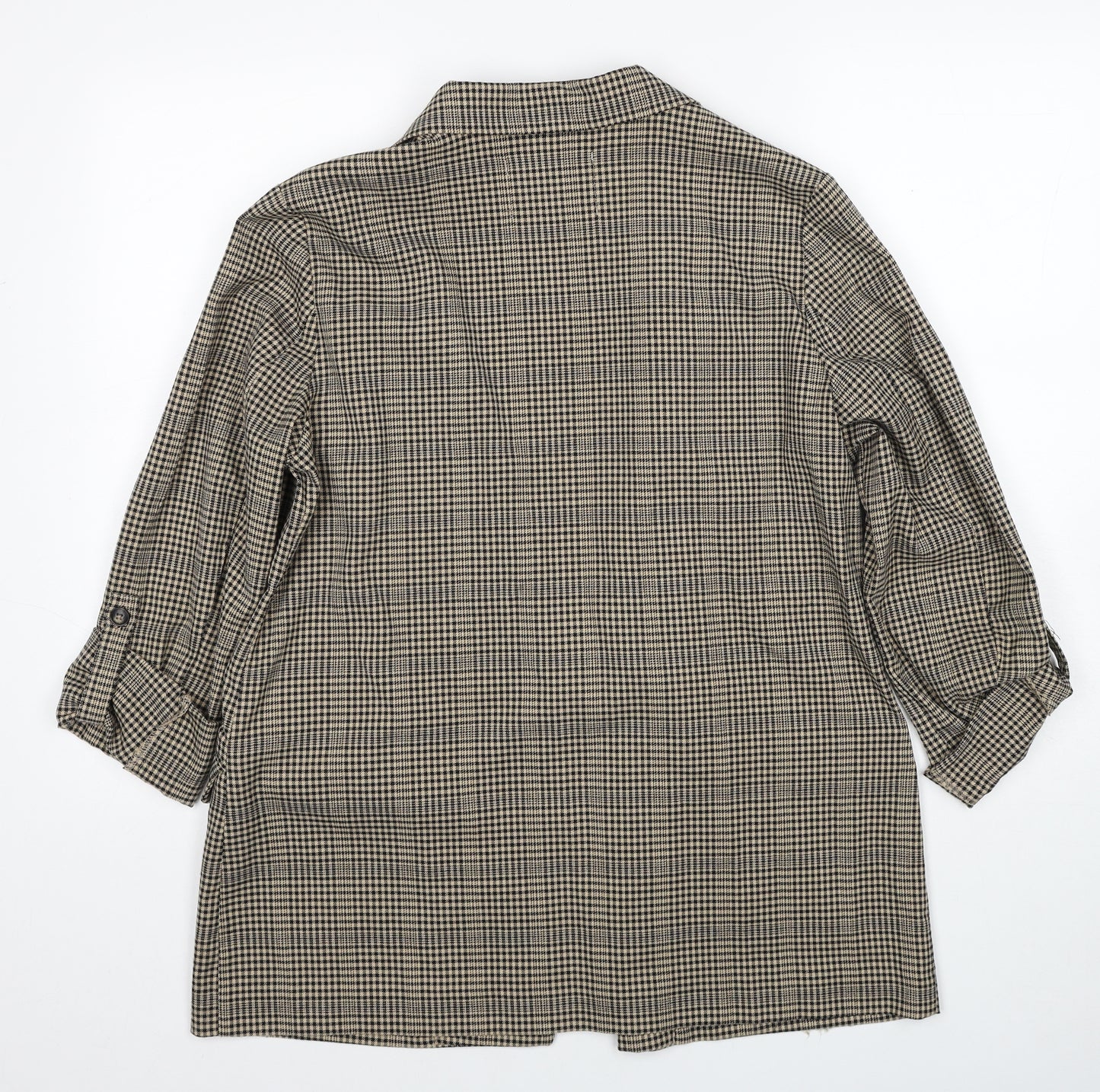 Stradivarius Womens Beige Plaid Jacket Size XL