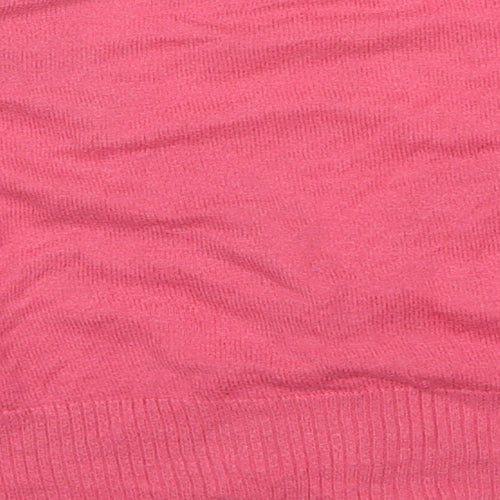 Marks and Spencer Womens Pink V-Neck Cotton Cardigan Jumper Size 12