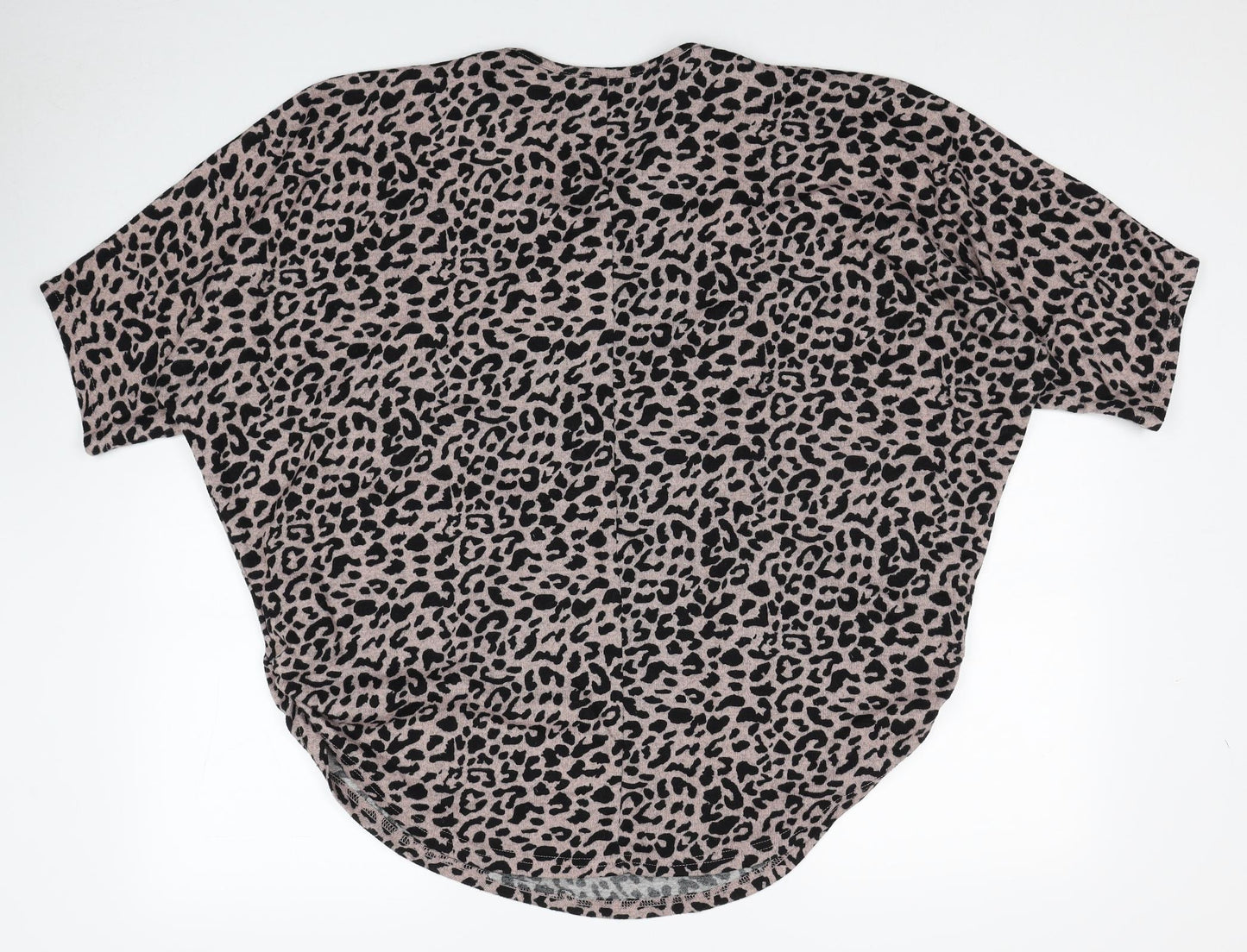 Blue Vanilla Womens Black V-Neck Animal Print Polyester Pullover Jumper Size M - Size M-L