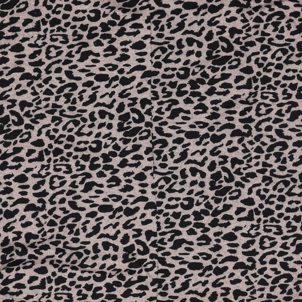 Blue Vanilla Womens Black V-Neck Animal Print Polyester Pullover Jumper Size M - Size M-L