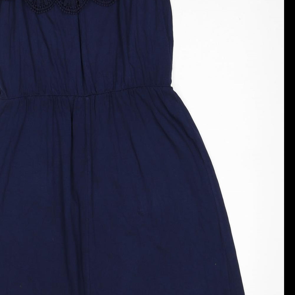 George Womens Blue Viscose Fit & Flare Size 12 Off the Shoulder Pullover