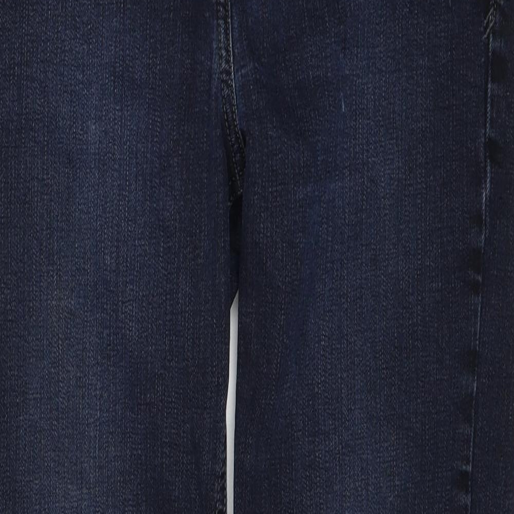 NEXT Womens Blue Cotton Straight Jeans Size 12 Slim Zip