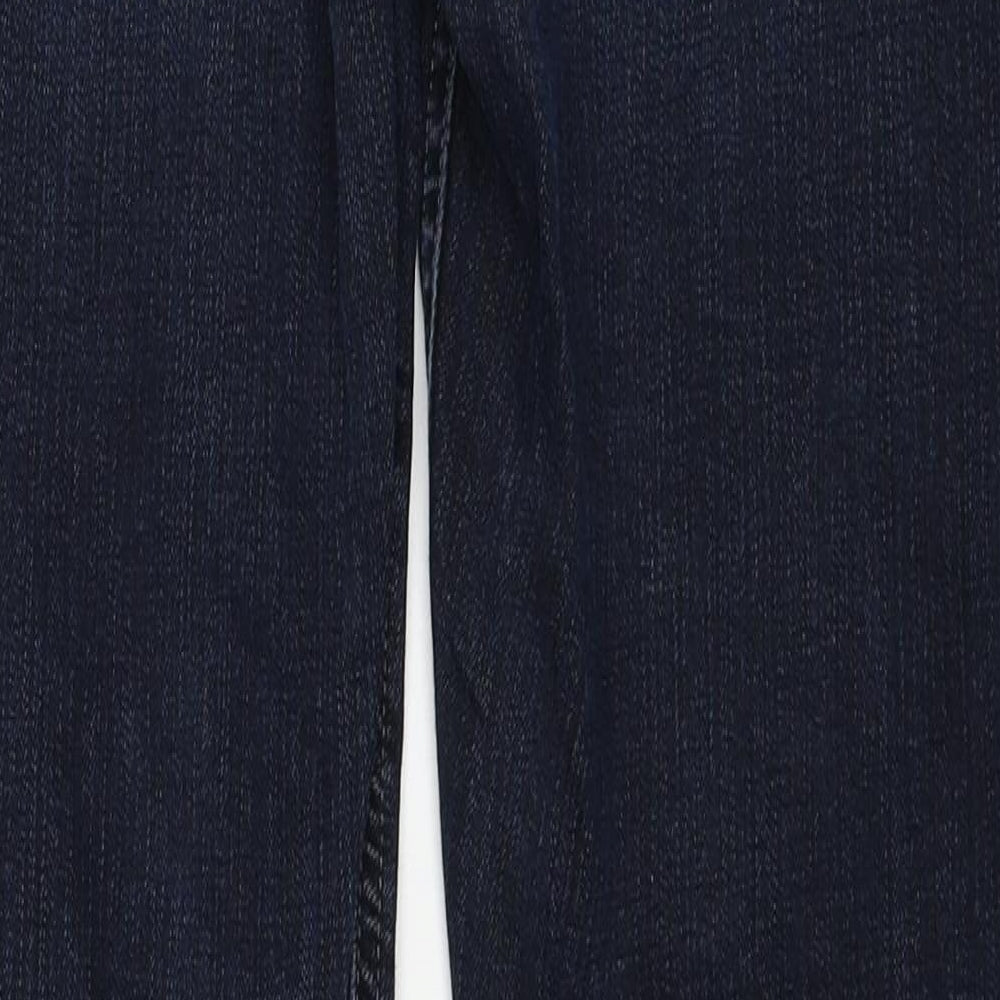 NEXT Womens Blue Cotton Straight Jeans Size 12 Slim Zip