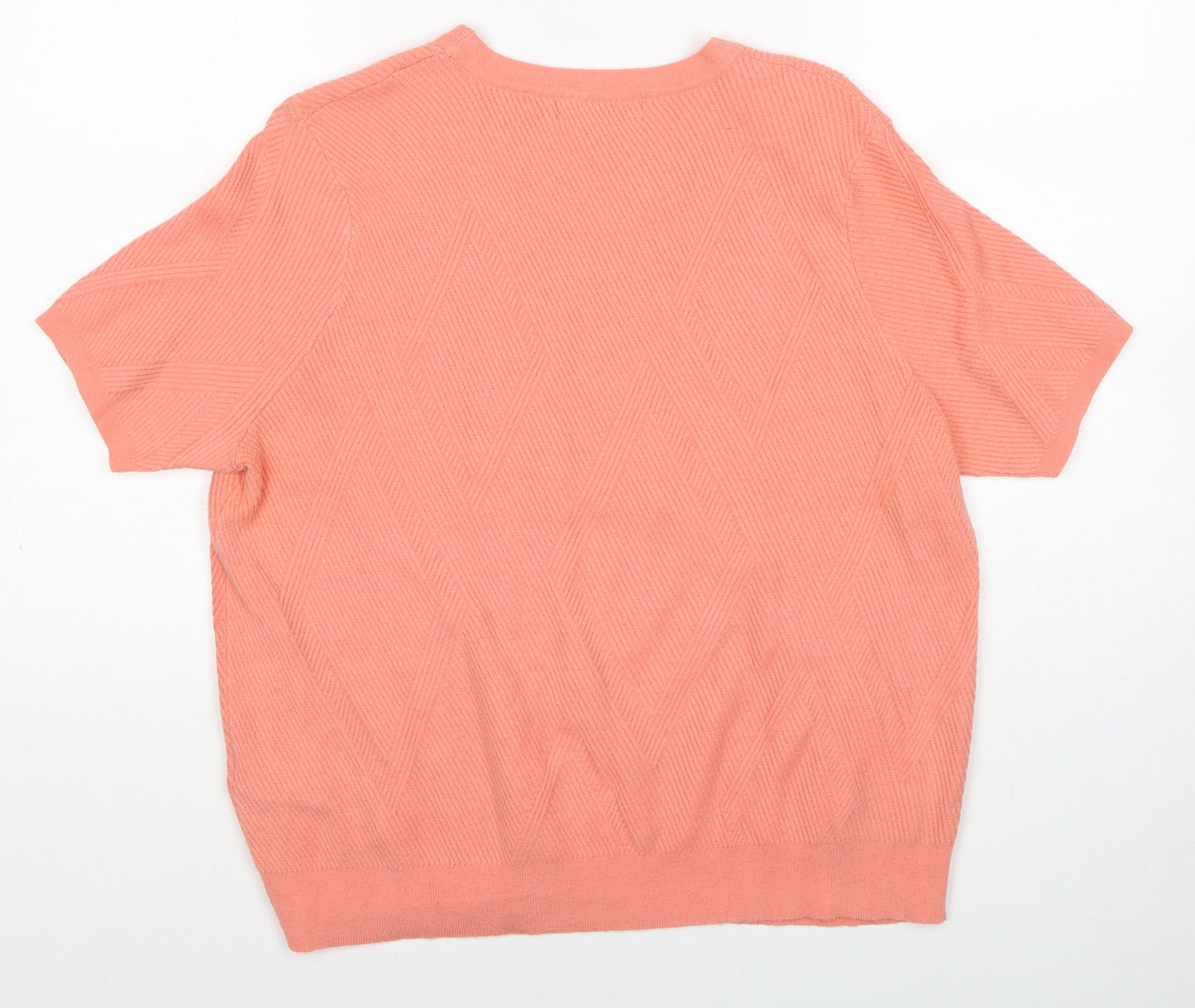 Marks and Spencer Womens Pink Round Neck Viscose Pullover Jumper Size 16