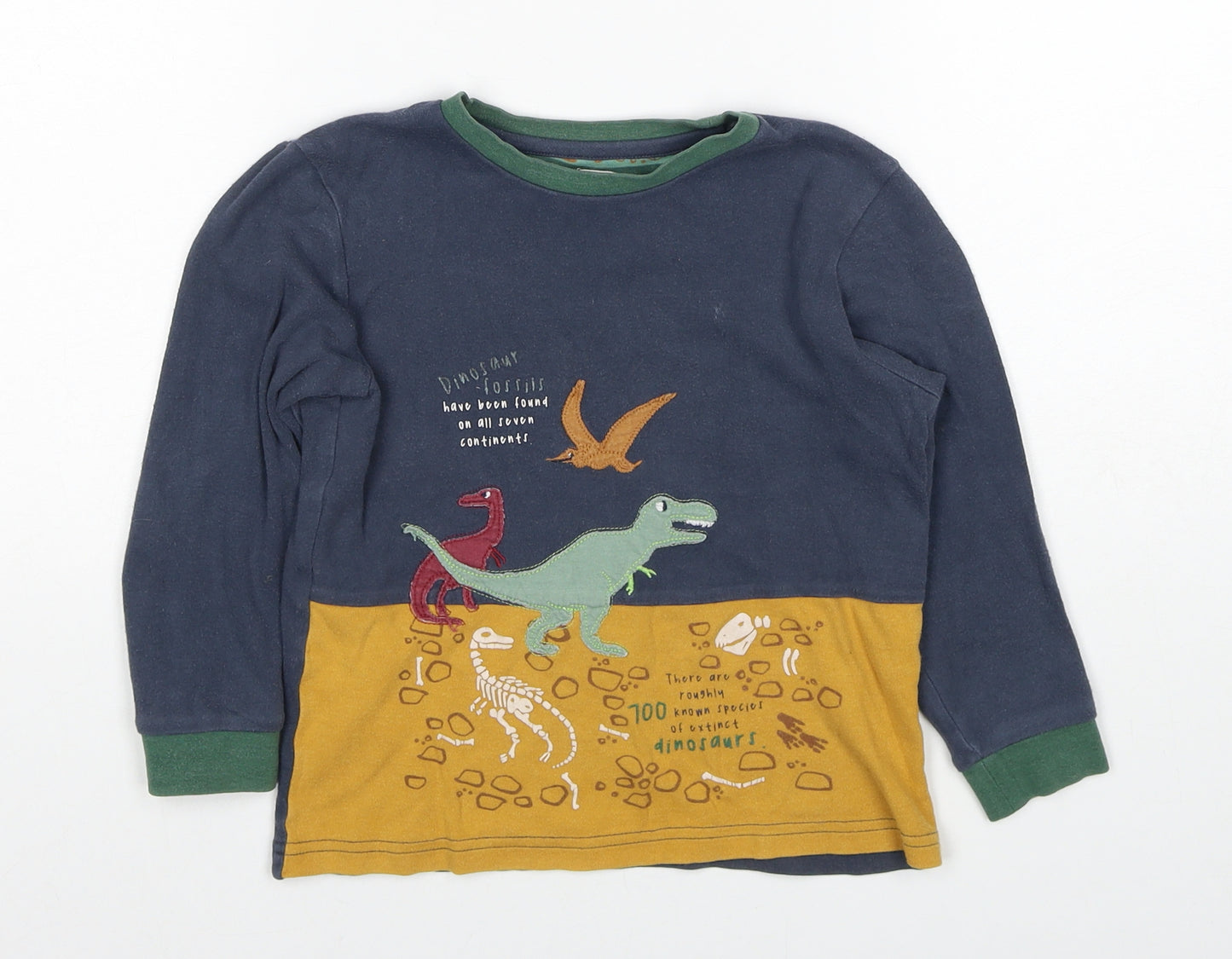 John Lewis Boys Blue Cotton Basic T-Shirt Size 5 Years Round Neck Pullover