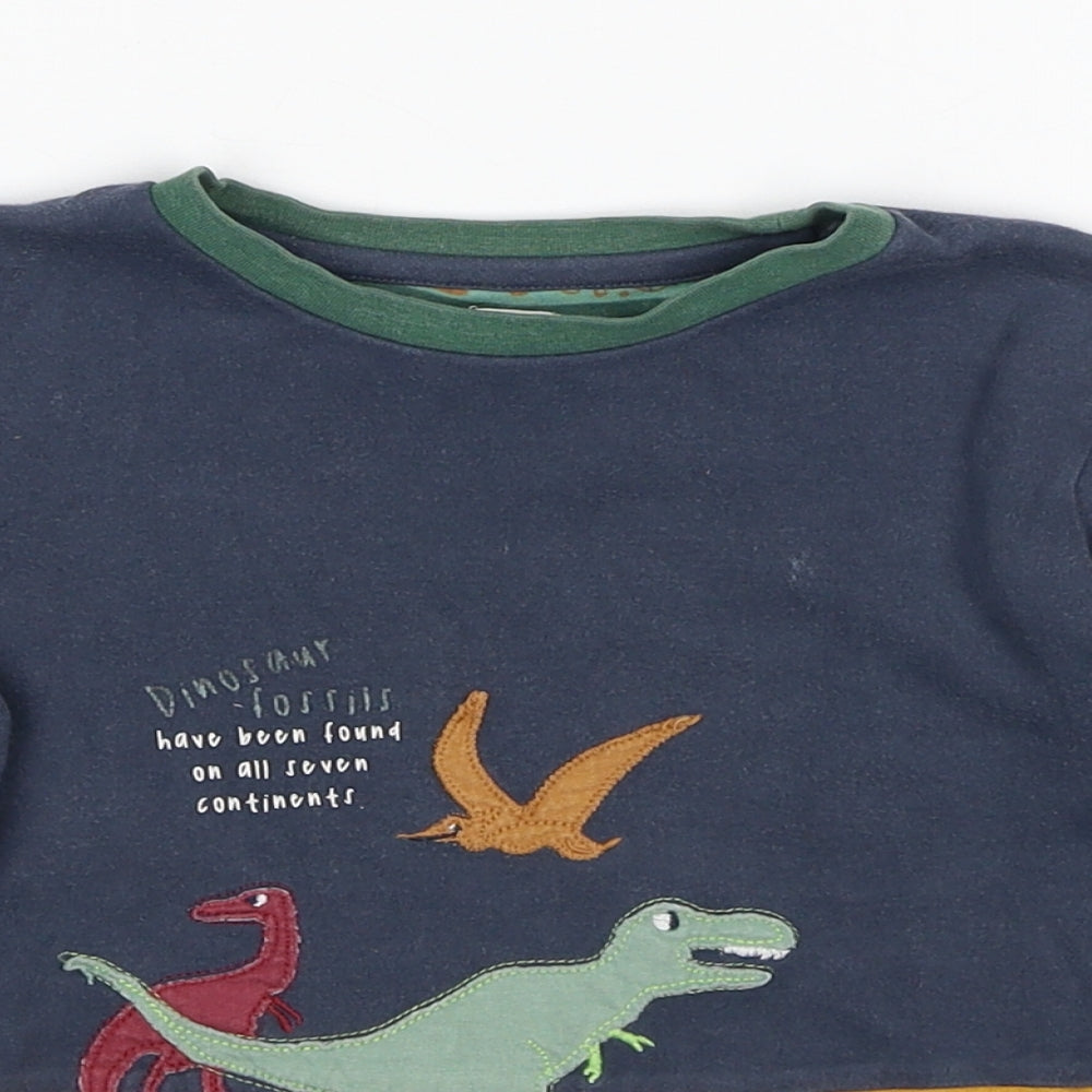John Lewis Boys Blue Cotton Basic T-Shirt Size 5 Years Round Neck Pullover