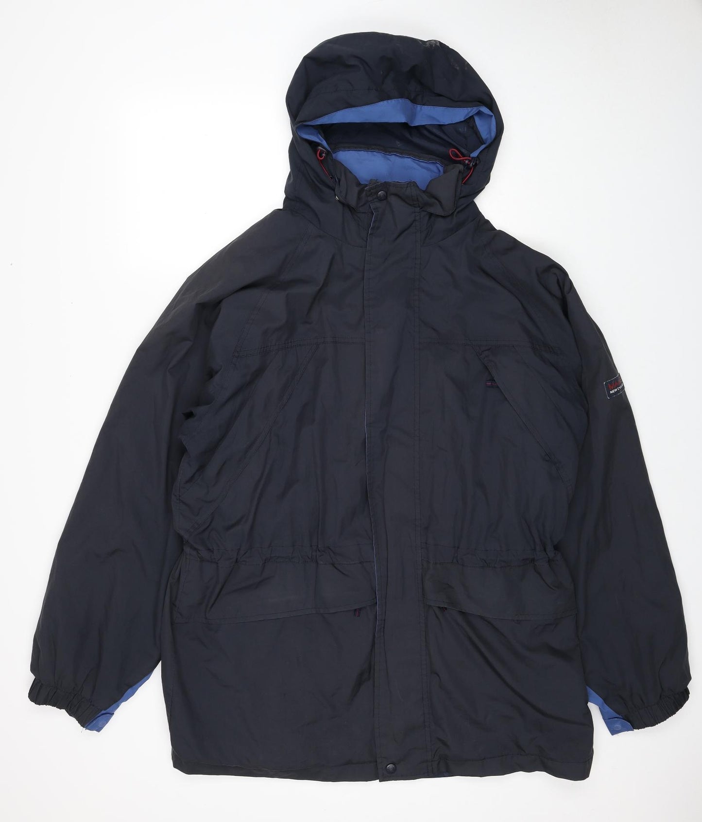Maine Mens Black Rain Coat Coat Size XL Zip