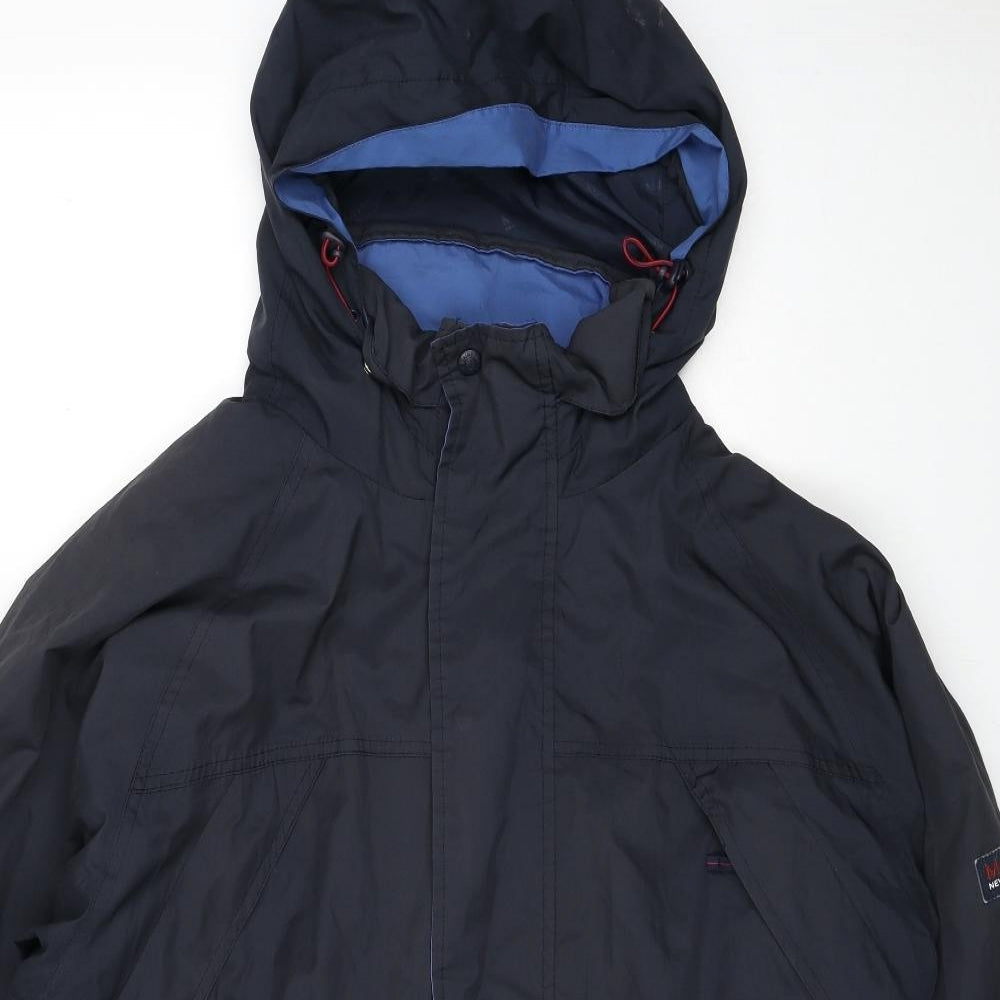 Maine Mens Black Rain Coat Coat Size XL Zip