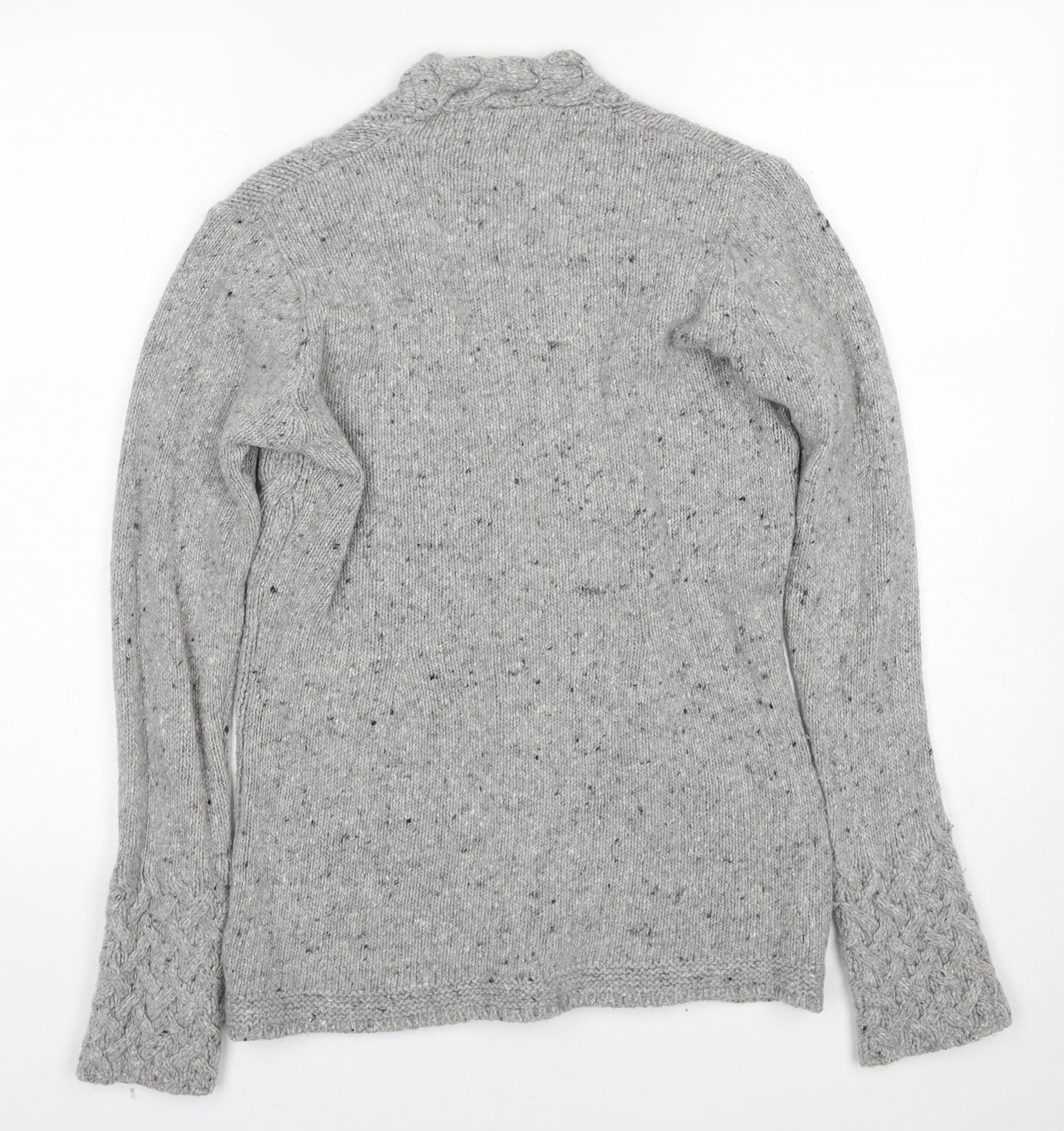 Irelandseye Womens Grey Scoop Neck Wool Pullover Jumper Size M