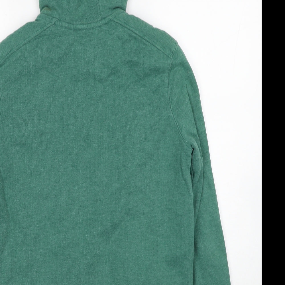 Marks and Spencer Girls Green Cotton Full Zip Hoodie Size 13-14 Years Zip
