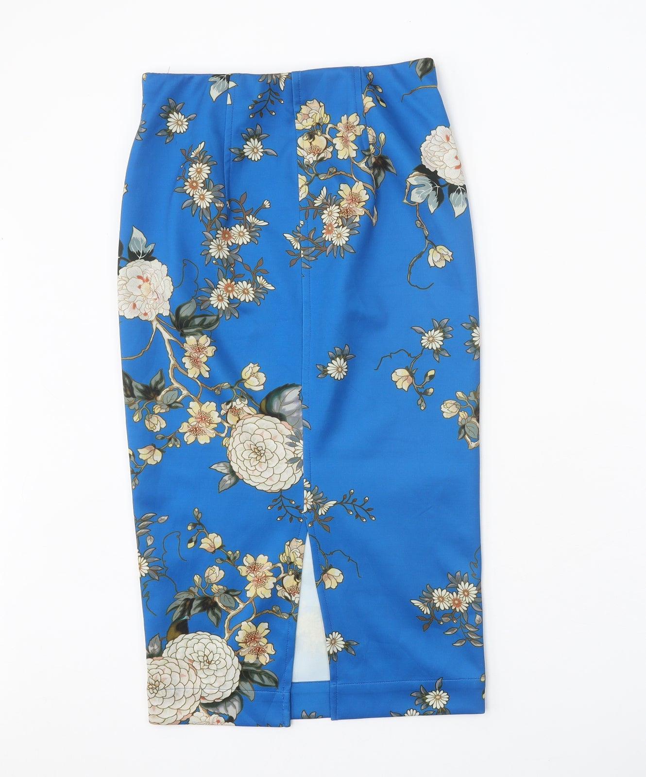 Zara Womens Blue Floral Polyester Straight & Pencil Skirt Size XS