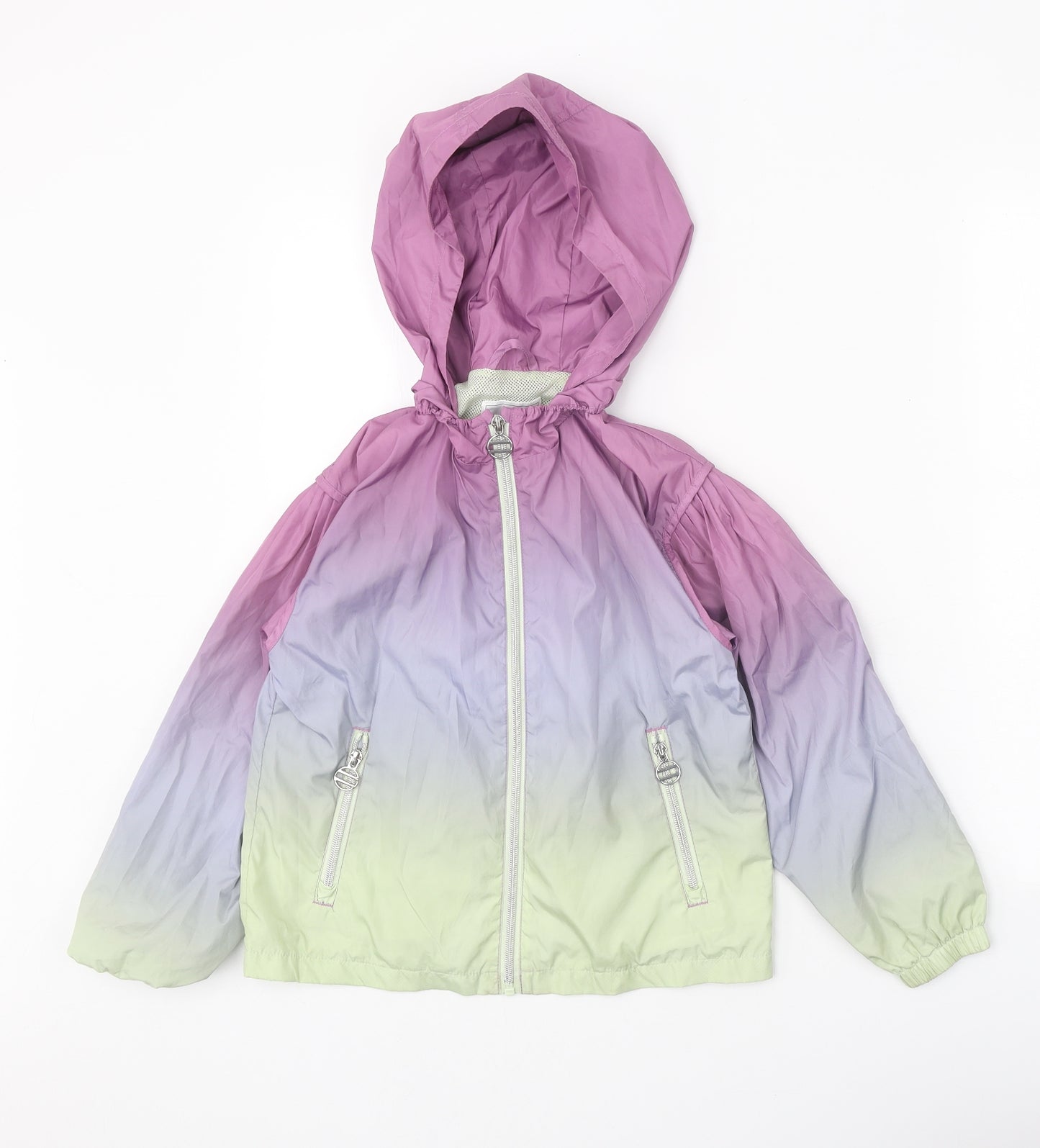 NEXT Girls Grey Polka Dot Jacket Size 5-6 Years Zip - Ombre