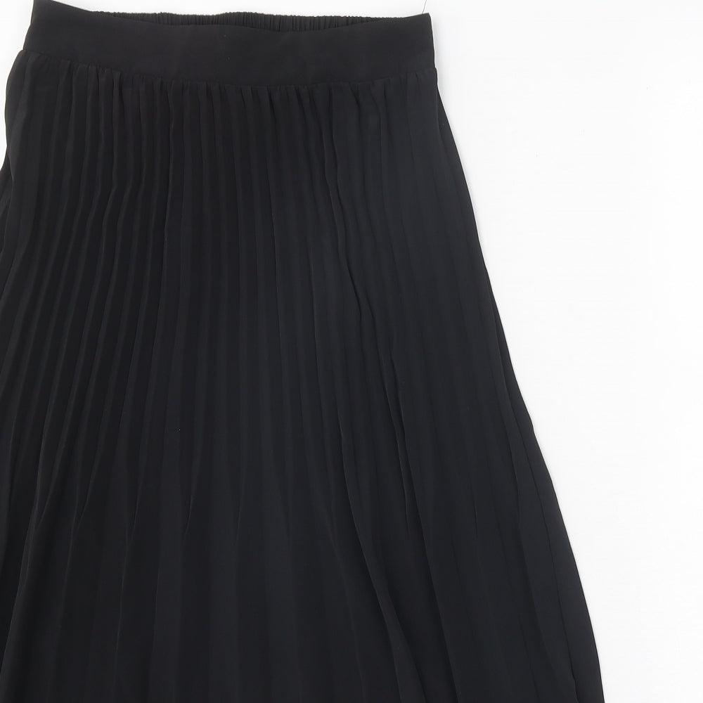 Primark Womens Black Polyester Pleated Skirt Size 8