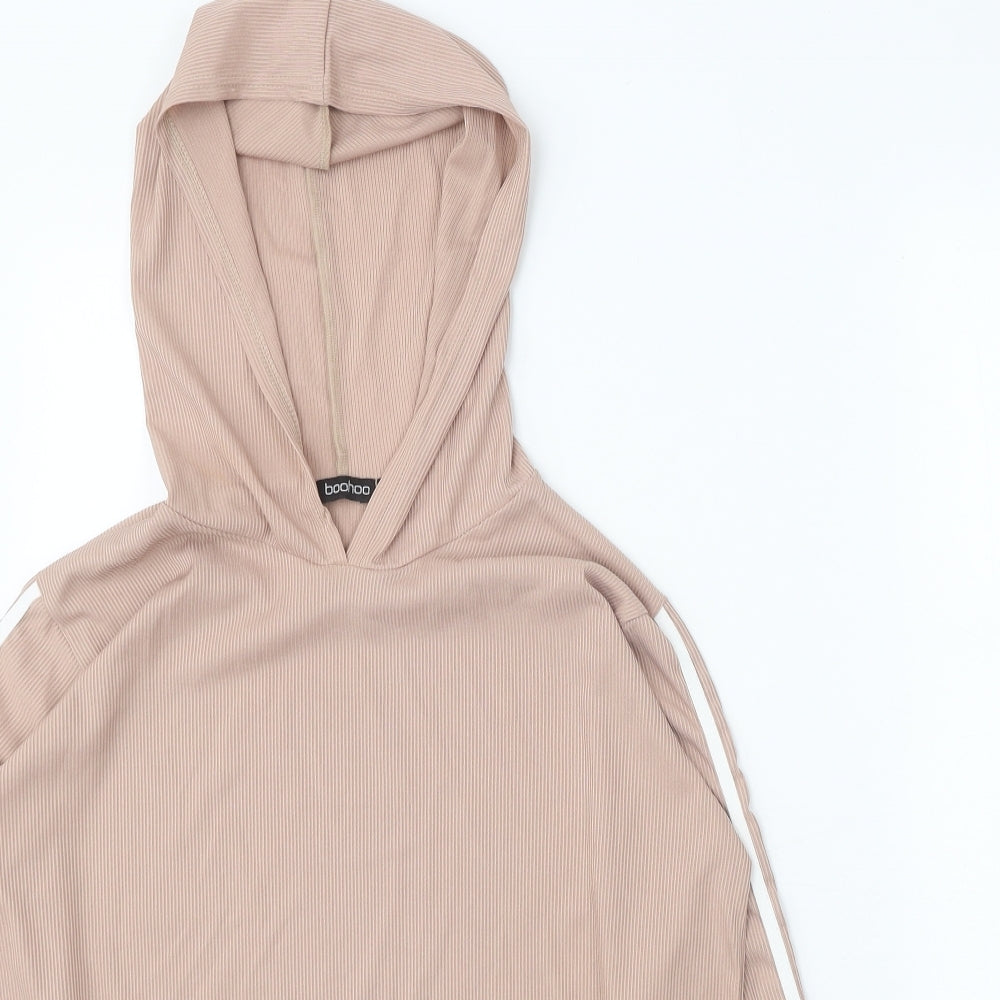 Boohoo Womens Pink Polyester Pullover Hoodie Size 12 Pullover